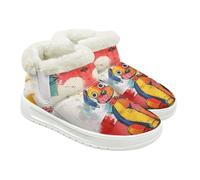 Jeiento Bottes d'hiver à motif animal pour femme - Bottines de neige confortables et chaudes - Chaussures d'extérieur à enfiler, Peinture à l'huile colorée Chien, 41 EU