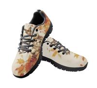 Jeiento Chaussures de course à pied pour femme - Chaussures de marche légères en maille pour le travail et les voyages, Chat mignon feuille d'érable, 41 EU