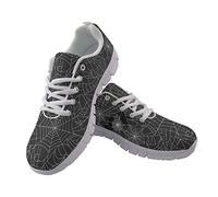 Jeiento Chaussures de marche légères pour homme et femme, Toile d'araignée noire., 39 EU