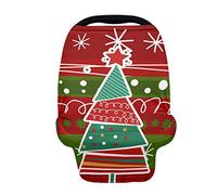 Jeiento Housse d'allaitement pour sapin de Noël pour nouveau-né, allaitement, poussette, unisexe, housse de siège auto, housse de chariot de courses pour bébé garçon et fille, rouge