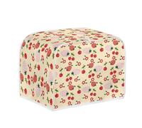 Jeiento Housse de grille-pain à 4 tranches motif fraise rose rouge floral pour la plupart des grille-pain standard, jolie housse anti-poussière imperméable