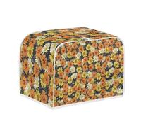 Jeiento Housse de grille-pain orange à motif marguerite pour petits appareils ménagers, housse de protection contre la poussière et étanche à l'eau