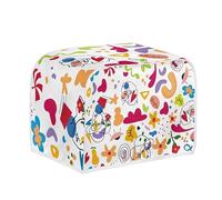 Jeiento Housse de grille-pain pour fille abstraite 4 tranches Housse anti-poussière Motif dessin animé amusant Sac de rangement pour appareil de cuisine, The Pioneer Woman Accessoires de cuisine