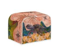 Jeiento Housse de grille-pain rétro motif tortue jaune floral sac de rangement pour appareil de cuisine, 4 tranches de pain, accessoires de cuisine The Pioneer Woman