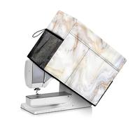 Jeiento Housse de protection pour machine à coudre avec poches de rangement et poignée latérale, compatible avec différentes marques, Marbre blanc., Trousse de beauté