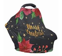 Jeiento Housse de siège de voiture avec ouverture « Merry Christmas » - Couverture d'allaitement pour bébé et enfant - Garçons et filles