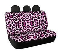 Jeiento Housse de siège de voiture imprimé léopard rose imperméable pour siège arrière de voiture, protection de siège robuste pour voitures, camionnettes, berlines, camions et SUV, facile à installer