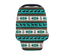 Jeiento Housse de siège de voiture pour bébé - Auvent et couverture d'allaitement - Multi-usage - Extensible - Motif cheval aztèque - Pour chariot de courses, chaise haute, poussette