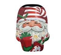 Jeiento Housse de siège de voiture pour nouveau-né - Père Noël - Couverture d'allaitement pour poussette - Protection complète élastique - Polyester doux - Rouge
