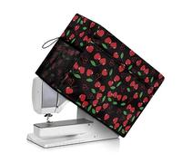 Jeiento Housse universelle pour machine à coudre avec poignée pour protéger votre machine à coudre, lavable en machine, Cerise rouge en forme de cœur, Trousse de beauté