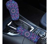 Jeiento Lot de 2 housses de pommeau de levier de vitesse pour femme - Style mandala bohème - Antidérapantes et confortables - Cadeau universel - Convient à la plupart des personnes