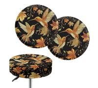 Jeiento Lot de 2 housses de tabouret de bar rondes douces et élastiques pour chaise ronde, cuisine, bar, café, boutique, décoration d'intérieur, 30,5 à 35,6 cm