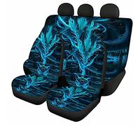 Jeiento Lot de 4 housses de siège de voiture en tissu extensible pour homme et femme Motif dragon