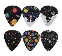 Jeiento Lot de 6 médiators de guitare pour enfants, garçons et filles, motif galaxie planète