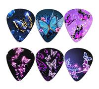 Jeiento Lot de 6 médiators en forme de papillon pour guitare électrique, acoustique ou basse