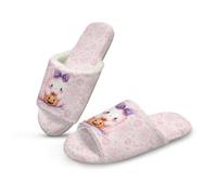 Jeiento Pantoufles à bout ouvert pour homme et femme - Chaussures d'Halloween et de Noël confortables à enfiler - Pantoufles plates pour invités ou spa, Fantôme mignon et citrouille, 43/45 EU