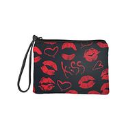 Jeiento Petit porte-monnaie pour femme avec fermeture éclair, Kiss Lips, Small,