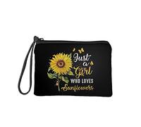 Jeiento Petit porte-monnaie pour femme - Pour voyage, shopping, argent, sac à main, pochette à fermeture éclair, tournesol, S, Pochette à monnaie