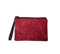 Jeiento Petit porte-monnaie pour femme - Pour voyage, shopping, argent, sac à main, pochette à fermeture éclair, Rouge, S, Pochette à monnaie