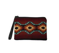 Jeiento Petit porte-monnaie pour femme - Pour voyage, shopping, argent, sac à main, pochette à fermeture éclair, Style tribal aztèque - Rouge, S, Pochette à monnaie