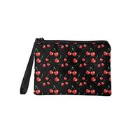 Jeiento Petit porte-monnaie pour femme - Pour voyage, shopping, argent, sac à main, pochette à fermeture éclair, cerise, S, Pochette à monnaie