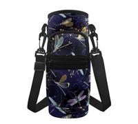 Jeiento Porte-bouteille d'eau en forme de libellule avec sangle et poches - Style polynésien - En acier inoxydable et plastique - Pour homme et femme
