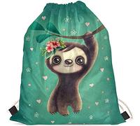 Jeiento Sac à dos avec cordon de serrage pour homme et femme, Paresseux - Vert, S