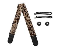 Jeiento Sangle de guitare avec sangle de réglage pour ranger les médiators de guitare, cadeau pour les amateurs de guitare, léopard, M