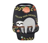 Jeiento Sloth Housse de siège de Voiture pour bébé, écharpe d'allaitement pour bébé, Respirante, Extensible en Polyester