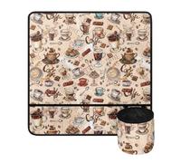 Jeiento Tapis de machine à coudre antidérapant avec poches - Tapis de protection en polyester imperméable pour machine à coudre - Tapis silencieux pour réduire le bruit, Thème café, Taille unique