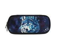 Jeiento Trousse à crayons avec fermeture éclair pour enfants, motif dinosaure, pour bureau, université, école, Galaxy Wolf Face, Taille unique, Cartable
