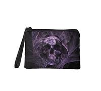 Jeiento Trousse de toilette de Noël pour femmes et filles - Trousse de toilette pour accessoires de maquillage - Organiseur de rangement quotidien, Tête de mort - Violet, petit, Porte-monnaie