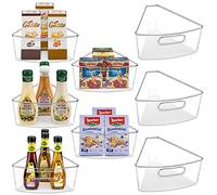 JEISSLIA Lazy Susan Lot de 8 bacs de Rangement d'angle en Plastique pour Armoire d'angle de 66 cm/71,1 cm/81,3 cm de diamètre - Convient pour Un Usage Alimentaire, sans BPA, avec Patins antidérapants