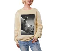 JEJEA Afrique du Sud Rhino Imprimé Hiver Polaire Doublé Chaud Décontracté Hauts Surdimensionnés Manches Longues Pull Mode Sweatshirt, abricot, XL
