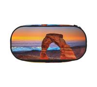 JEJEA Arches National Park Print Grande capacité Trousse à crayons Grande capacité Sac de rangement Grande capacité Pochette Support Boîte Organisateur, Noir , Taille unique, Organiseur de sac