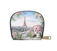 JEJEA Beau portefeuille en cuir avec fermeture éclair Motif Tour Eiffel Paris, blanc, Taille unique