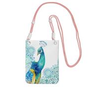 JEJEA Beau sac à bandoulière imprimé paon et floral pour femme et homme, bandoulière réglable, pour voyage, shopping, rose, Taille unique