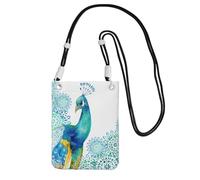 JEJEA Beau sac à bandoulière imprimé paon et floral pour femme et homme, bandoulière réglable, pour voyage, shopping, Noir , Taille unique
