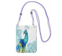 JEJEA Beau sac à bandoulière imprimé paon et floral pour femme et homme, bandoulière réglable, pour voyage, shopping, violet, Taille unique