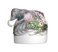 JEJEA Beaux chapeaux de Père Noël avec imprimé Tour Eiffel de Paris Gorros de Navidad Para Adultos, pour les fêtes de Noël drôles et fantaisie