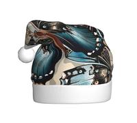 JEJEA Beaux papillons imprimés Gorros de Navidad pour adultes, chapeaux de Père Noël pour drôles, chapeaux de Noël fantaisie, pour fête de Noël