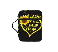 JEJEA Blessed to Be Called Nana Étui de rangement pour la Bible avec poche zippée et poignée Motif tournesol pour femme