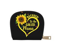 JEJEA Blessed to Be Called Nana Portefeuille en cuir avec fermeture éclair Motif tournesol, blanc, Taille unique