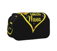 JEJEA Blessed to Be Called Nana Trousse à crayons avec imprimé tournesol pour crayons, maquillage, boîte de rangement multifonction pour adluts, Noir , Taille unique, Trousse de toilette