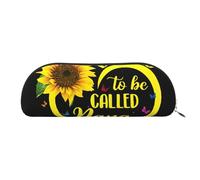 JEJEA Blessed to Be Called Nana Trousse à crayons en cuir avec fermeture éclair Motif tournesol, Argenté., Taille unique, Trousse de toilette