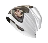 JEJEA Bonnet d'hiver chaud en tricot avec imprimé âne amusant - Bonnet d'hiver double couche pour homme et femme - Bonnet tricoté pour adulte - Noir