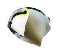 JEJEA Bonnet souple imprimé pingouin pour homme et femme, bonnet chaud, doux, coupe-vent, chimio, casquette extensible à motif tête de mort, Noir , Taille unique
