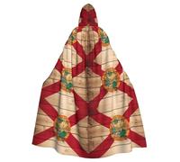 JEJEA Cape à capuche avec drapeau de la Floride - Imprimé grain de bois - Pour adulte - Pour déguisement de sorcière et vampire