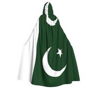 JEJEA Cape à capuche avec drapeau du Pakistan - Sorcière sorcière - Cape de fête d'Halloween pour adulte - Costume de vampire de sorcière