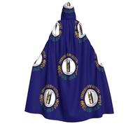 JEJEA Cape à capuche unisexe avec imprimé drapeau de l'État du Kentucky pour cosplay, fête de Noël, tenues de sorcière